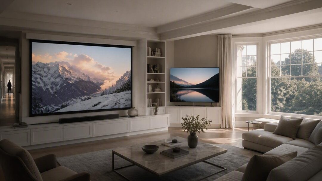 Big screen tech for home entertainment: projectors vs tvs