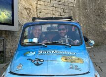 igor righetti con il suo inseparabile bassotto byron e il segretario di stato al turismo della repubblica di san marino