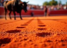 Un torero in azione durante una corrida tradizionale