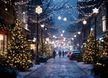 Immagine evocativa del Natale con elementi horror