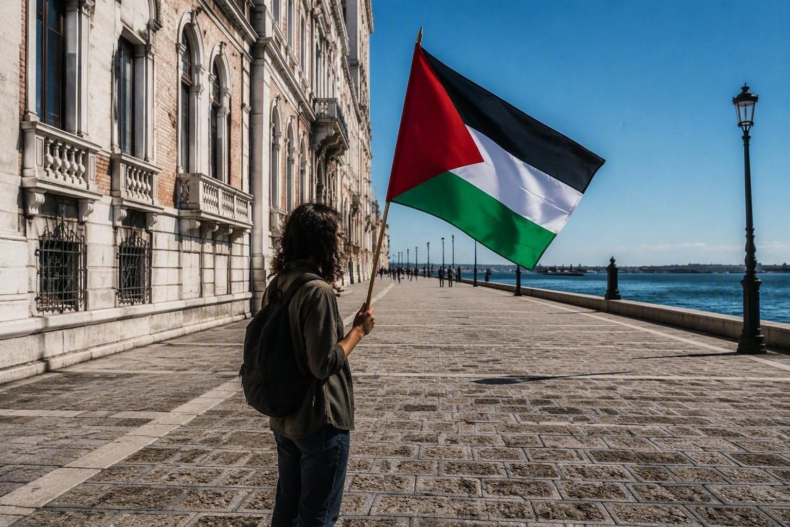 Mostra del Cinema di Venezia: Venice4Palestine chiede la bandiera palestinese al Lido
