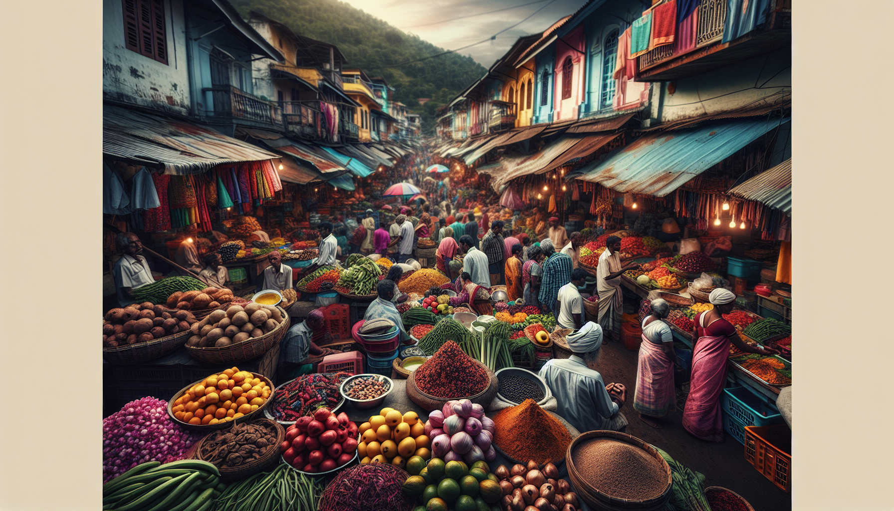 A vibrant scene of southern India showcasing local culture