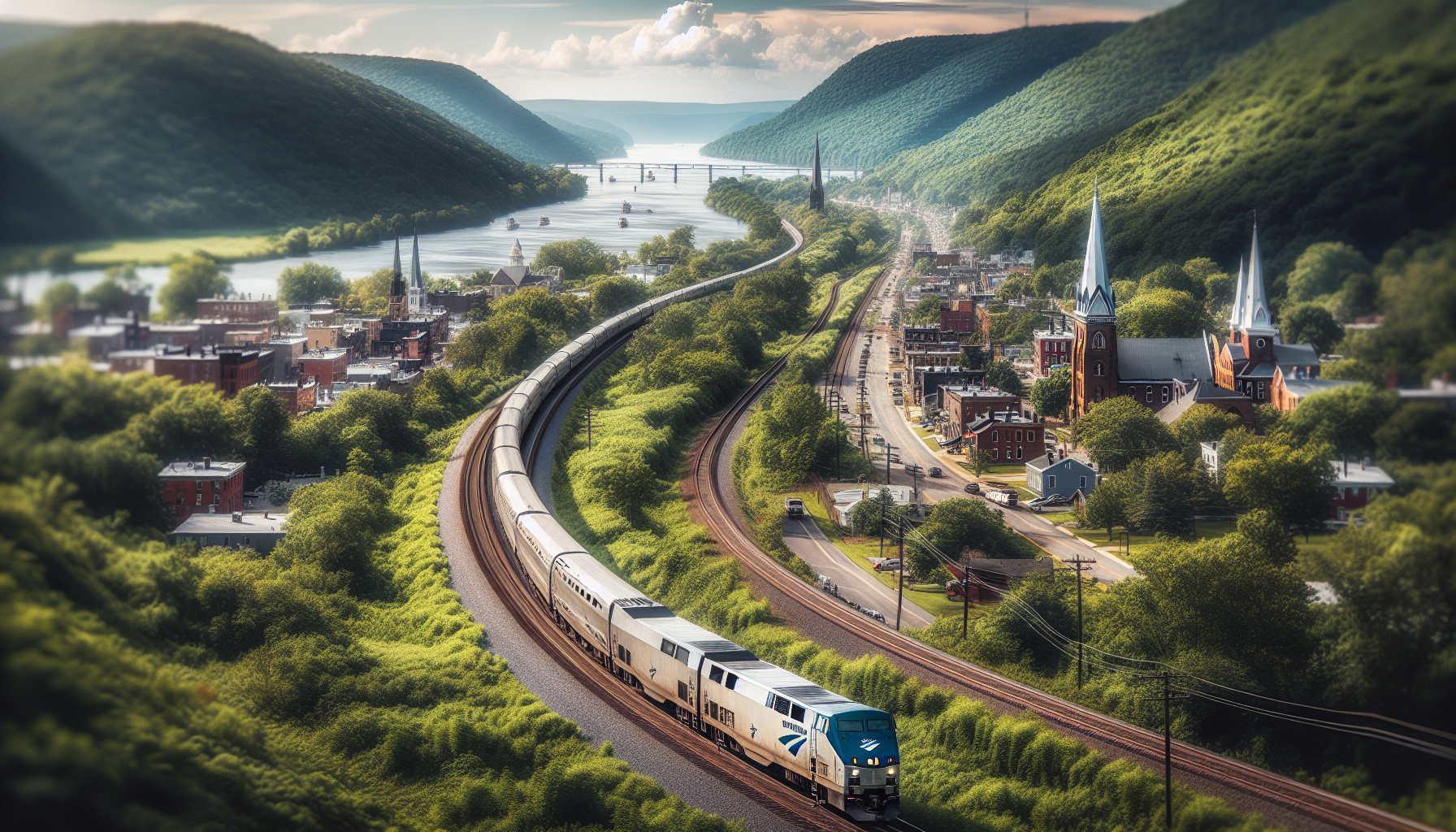 Scenic view of East Coast train travel for families