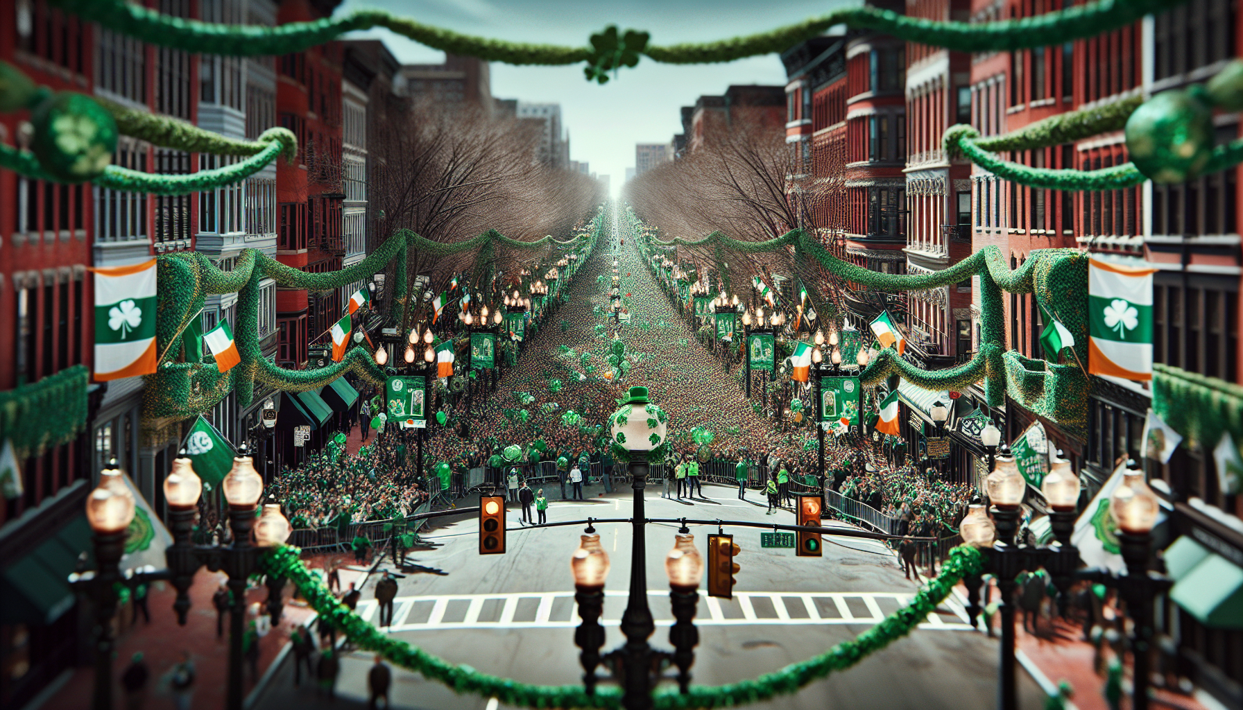 Festive St. Patrick's Day parade in Boston