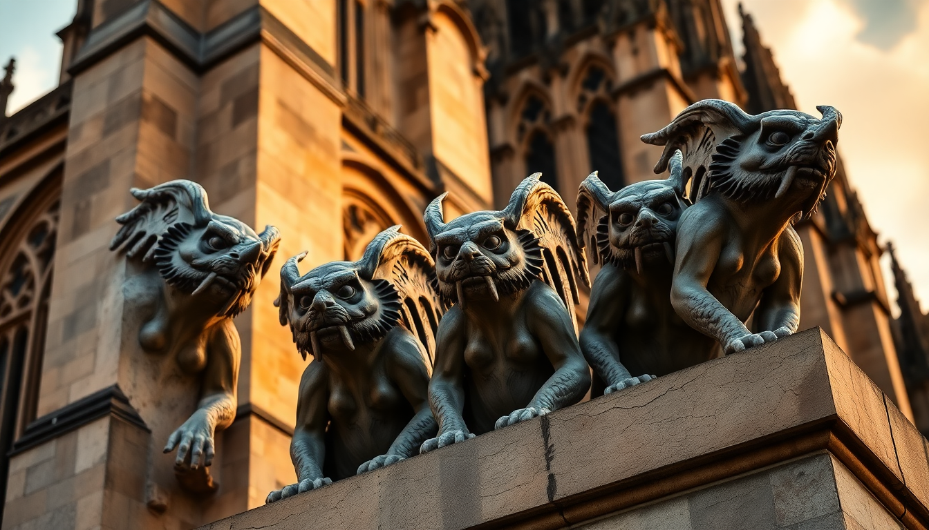 Gargoyles: the stone guardians of ancient tales