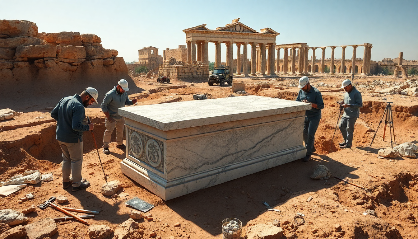 Unique marble sarcophagus found in Caesarea