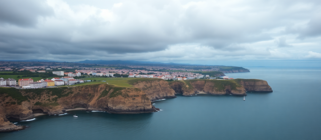 Coastal town view, one of this weeks best-weather travel destinations