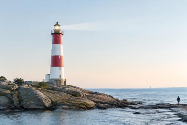 Explore the Restored 19-Meter Smygehuk Light at Sweden’s Tip