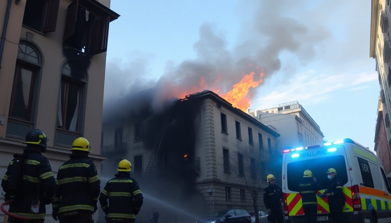 Incendio in centro città provoca un morto e tre feriti