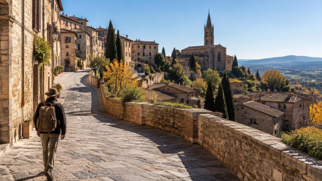 Itinerari a piedi gratis per il 10-11 ottobre e per ottobre a Siena e Spoleto