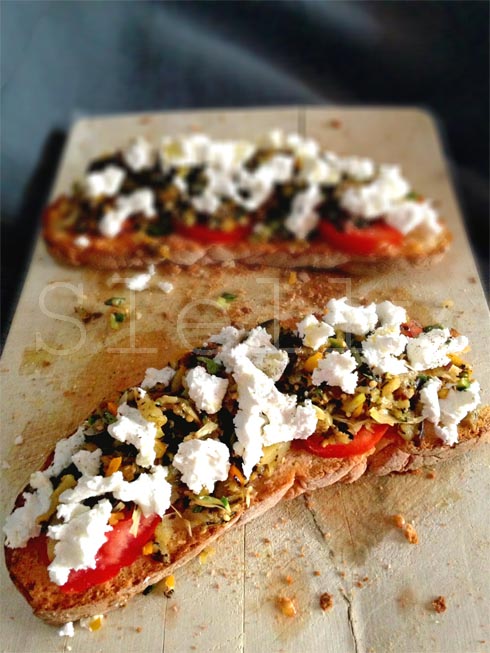 Ricetta Bruschetta Con Radicchio E Formaggio Di Capra – Antipasto
