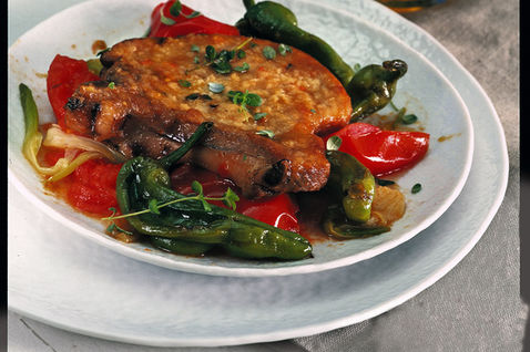 Ricetta Costolette Di Maiale Con Peperoni – Carne
