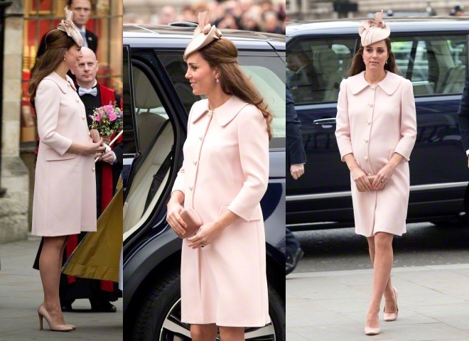 Look rosa confetto Kate Middleton incinta