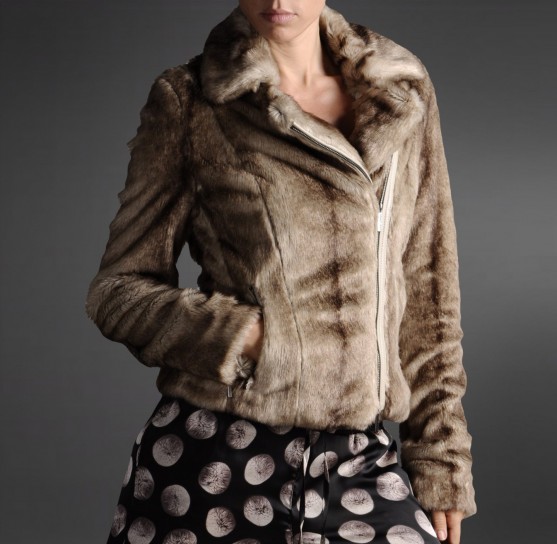 pelliccia ecologica armani jeans beige