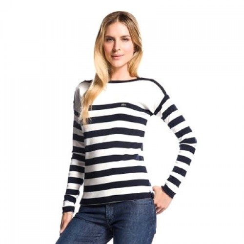 Lacoste A Righe Scollatura A Barchetta Maglia In Bianco E Nero 08 500x500