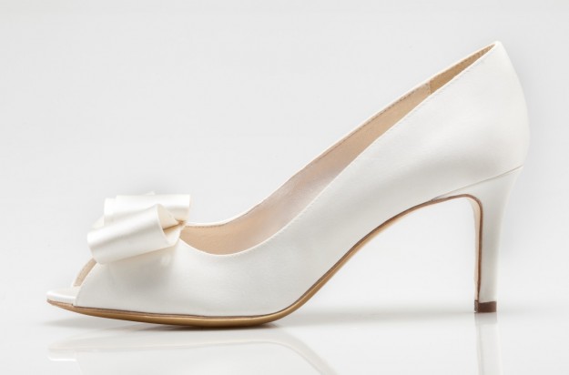peep toe da sposa con tacco gattino