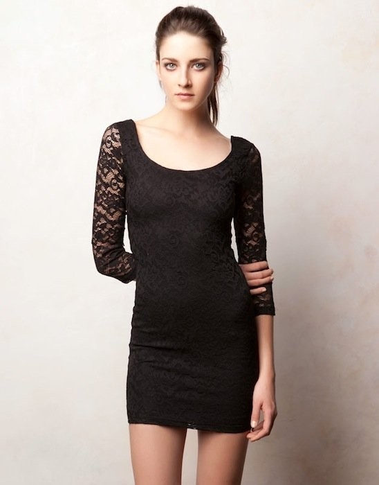 vestiti low cost capodanno 2013 abito con maniche di pizzo