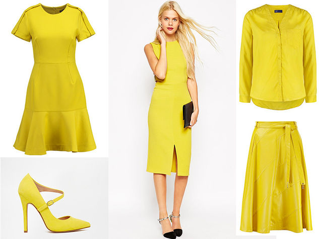 5 look in Buttercup colore Pantone p/e 2016