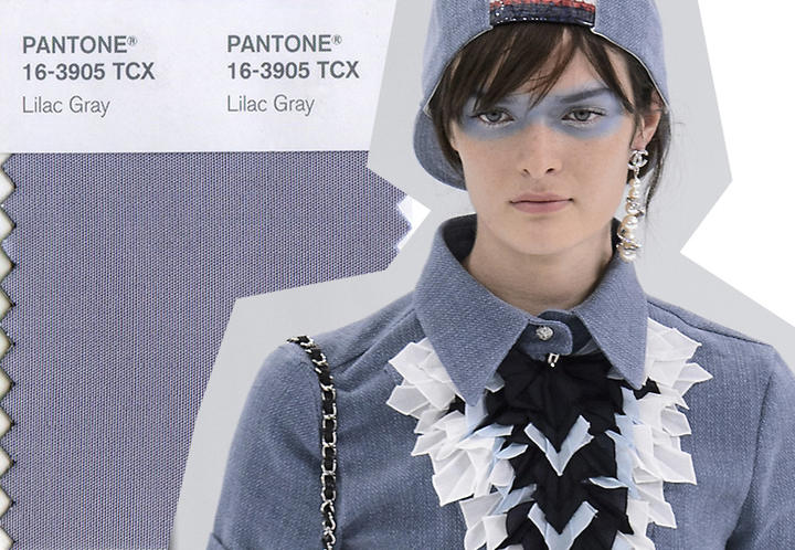5 look in Lilac Gray colore Pantone p/e 2016