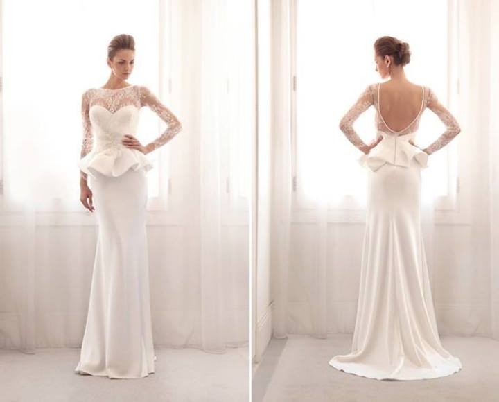 Modelli abiti peplum sposa primavera 2016