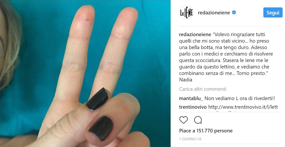 nadia toffa condizioni