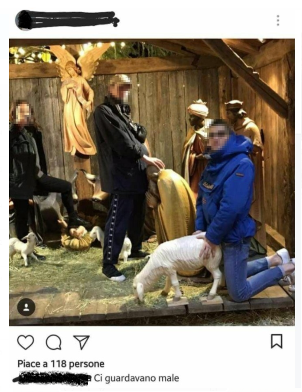 atti osceni nel presepe