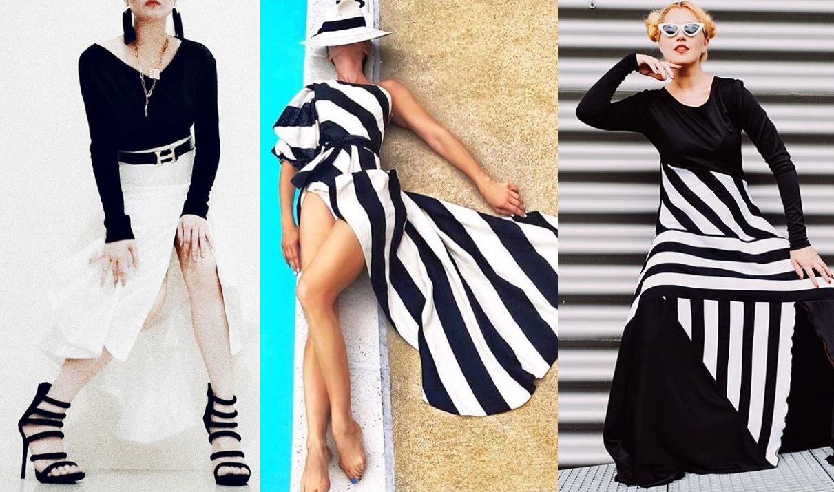 black and white