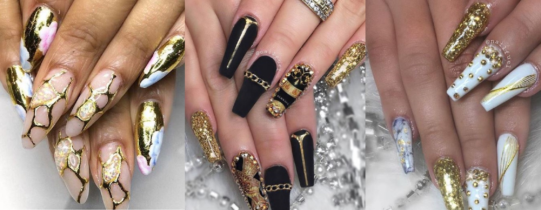 Artistic Gold Nail Art
