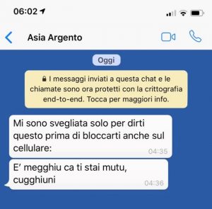 Asia Argento contro Salvo Sottile