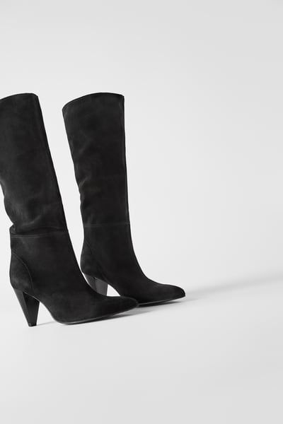 zara stivali tacco a cono