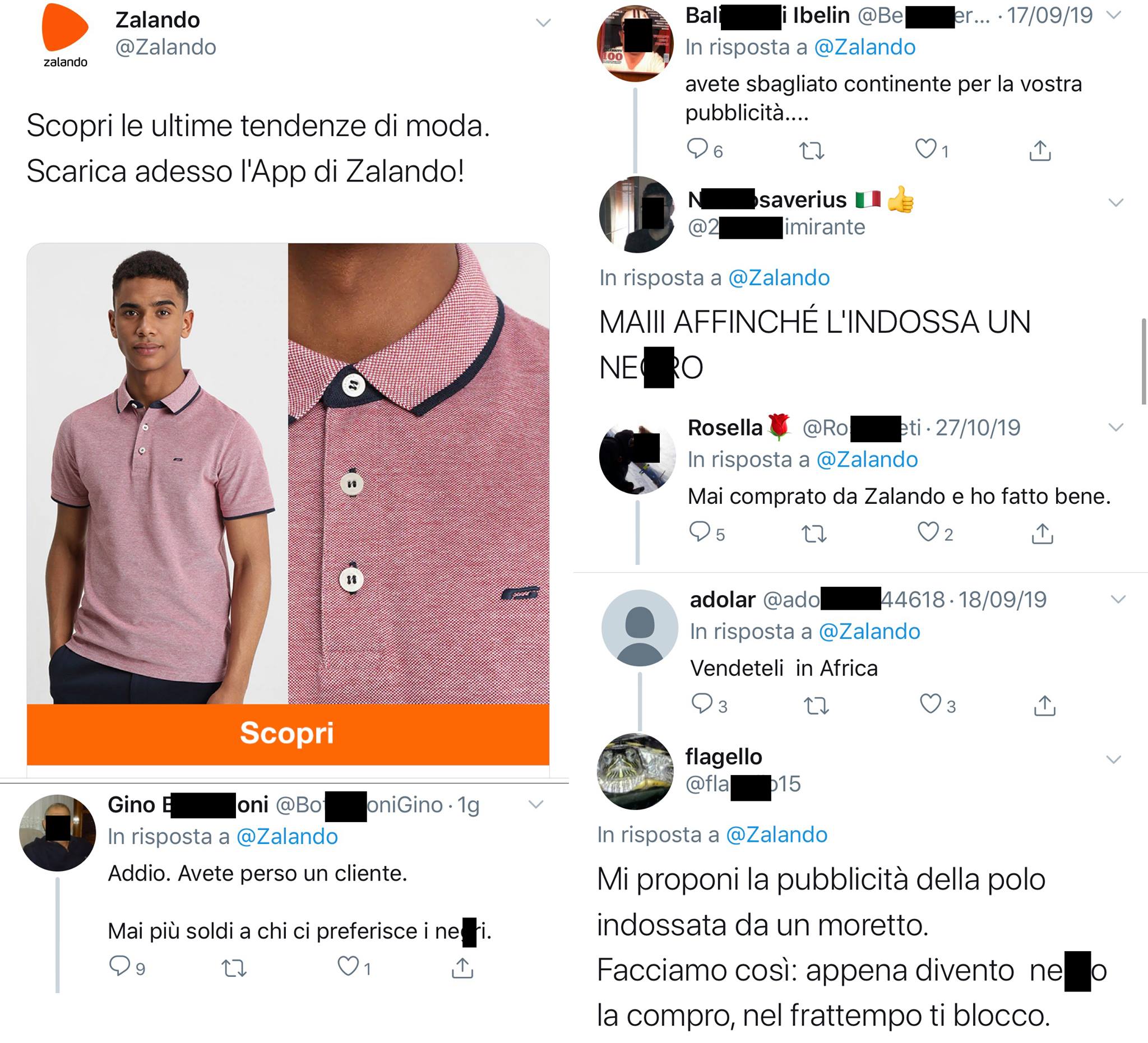 post insulti modello nero