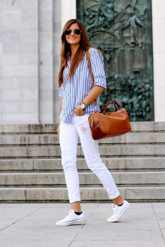 jeans bianco camicia