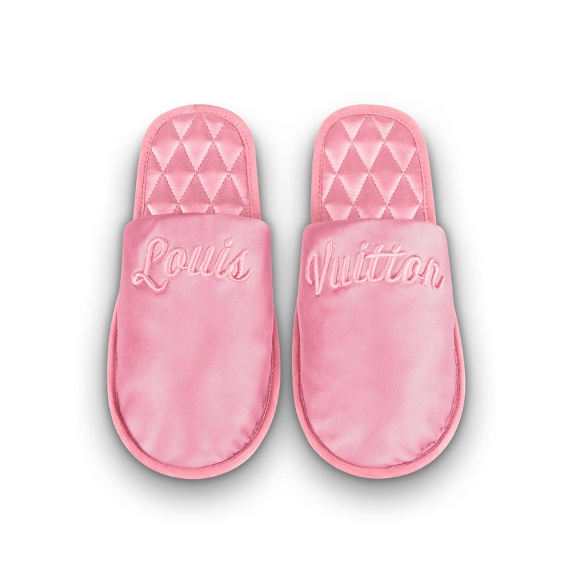 ciabatte rosa raso louis vuitton