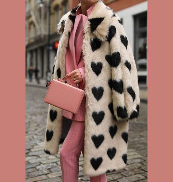 pelliccia ecologica cuori