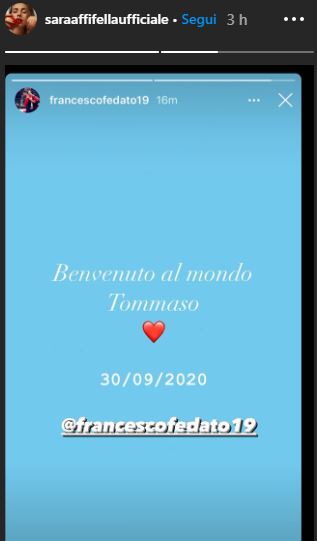 sara affi fella ha partorito
