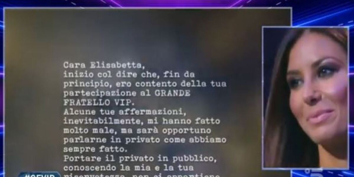 gf vip flavio briatore lettera elisabetta gregoraci