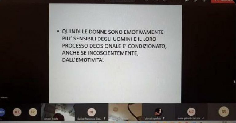 Bari prof: "le donne non possono essere giudici"