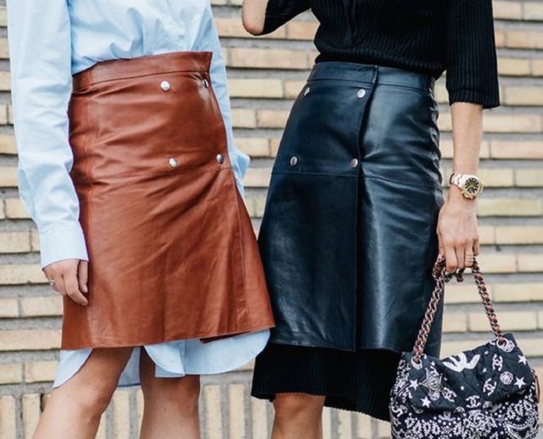 come indossare le gonne di pelle in primavera