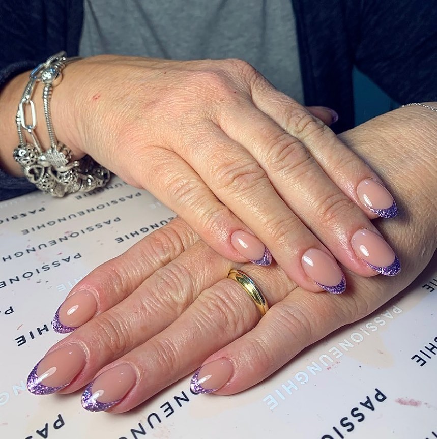 french manicure glitter autunno 2021