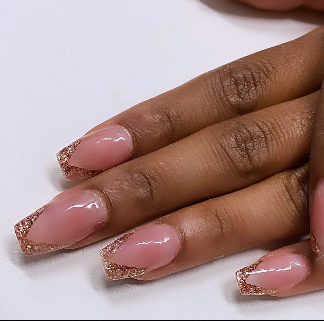 french manicure glitter autunno 2021