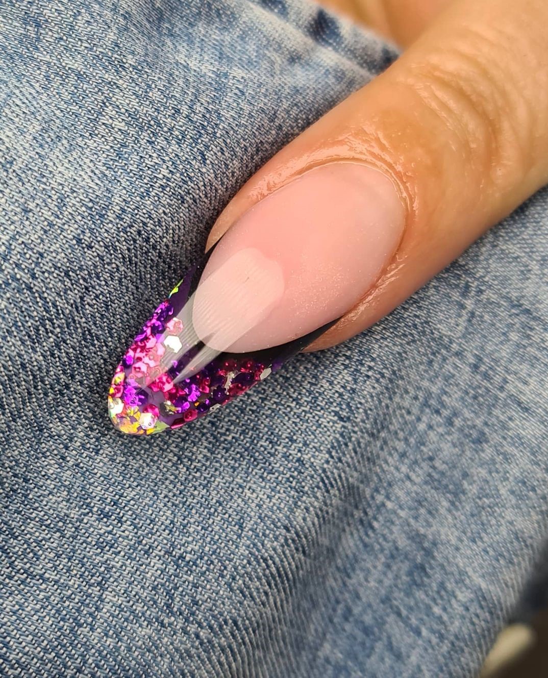 french manicure glitter autunno 2021