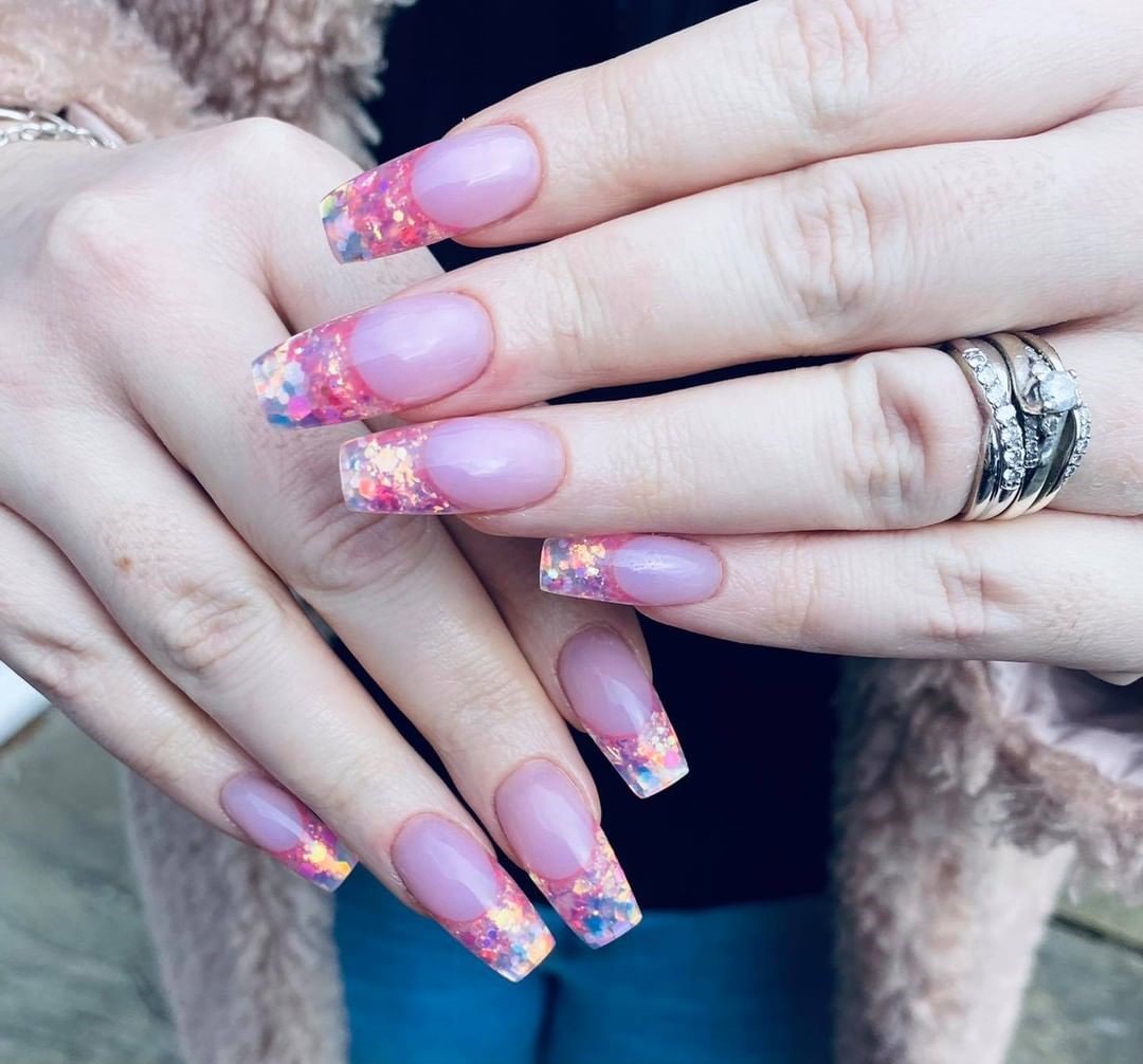 french manicure glitter autunno 2021