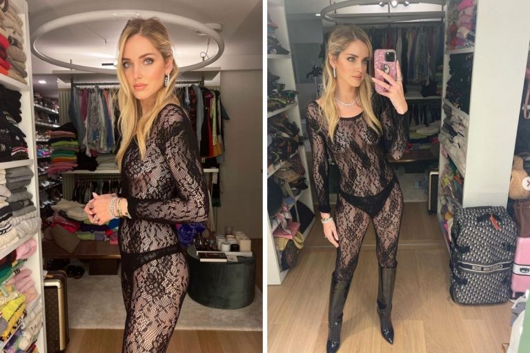 Chiara Ferragni tutina pizzo