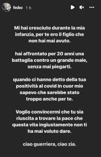 fedez lutto