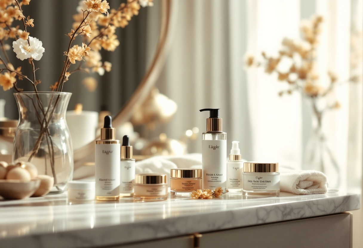 Donna che si prende cura della pelle durante la menopausa