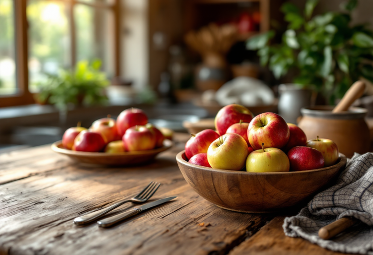 Mele cotte con cannella e zucchero per dessert