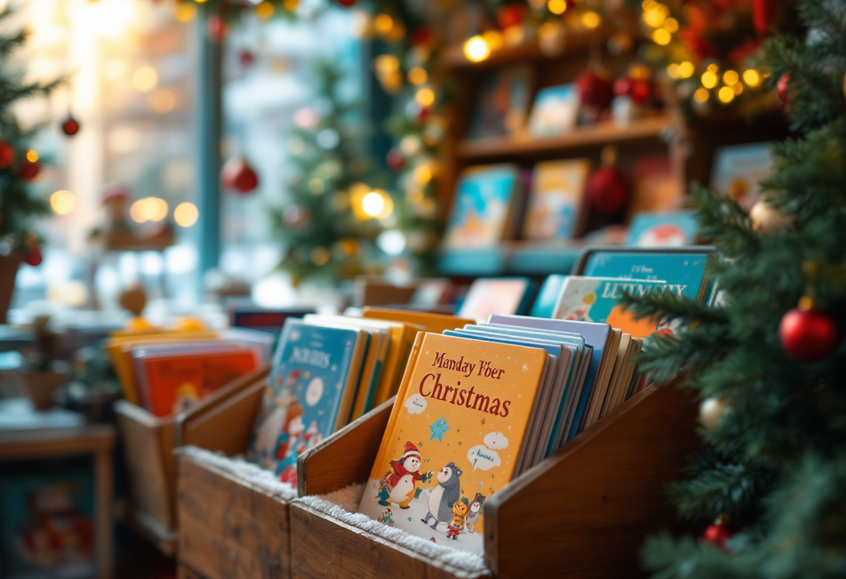 Immagine di libri colorati da regalare ai bambini a Natale