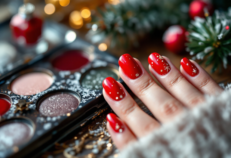 Nail art festiva di Giulia De Lellis per Natale