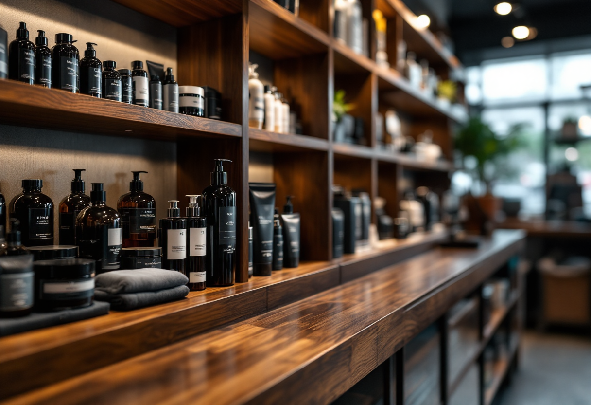 Uomo che si prende cura della pelle con prodotti skincare