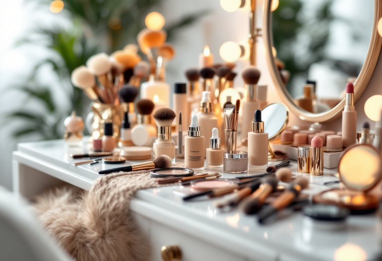 Modella con blurring make-up che esalta la bellezza naturale